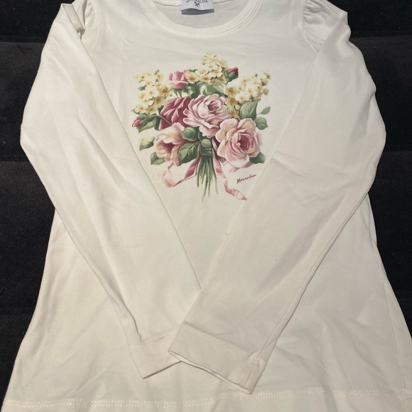 MONNALISA girls cream long sleeve top size 9 - Picture 1 of 5